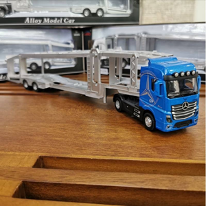 تریلی حمل خودرو آبی مدل بنز آکتروس 1:50 Trailer Model Benz Actros_اسباب بازی